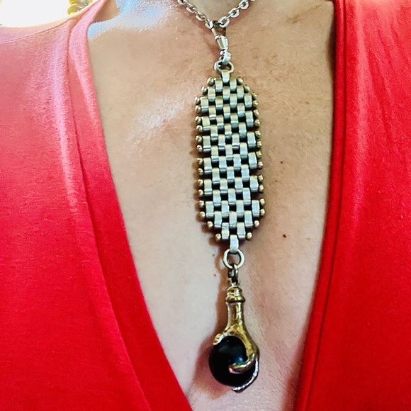 Antique Silver Claw red orb watch fob circa 1890s. - Picture 11 of 11